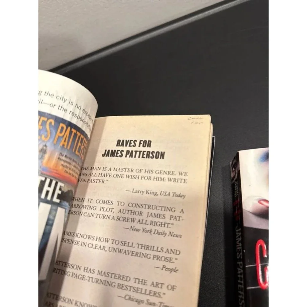 3 James Patterson paperback books